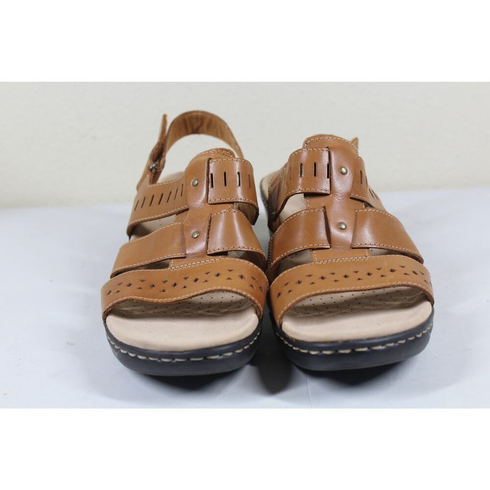 Clarks Women's Lexi Qwin Leather Sandals Size 12M Tan - Picture 2 of 7